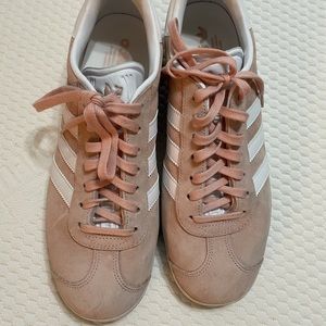 Adidas rose gold Gazelle shoes